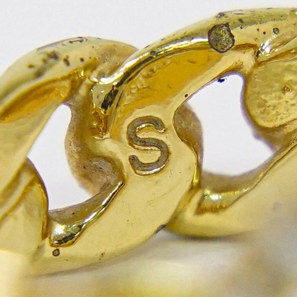 Dior CD Logo Rhinestone Ring S Gold Plated - Picture 10 of 10